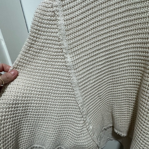 Free People Moonshine Cold Shoulder Long Sleeve Blouse In Light Oatmeal Size XS - Picture 3 of 5